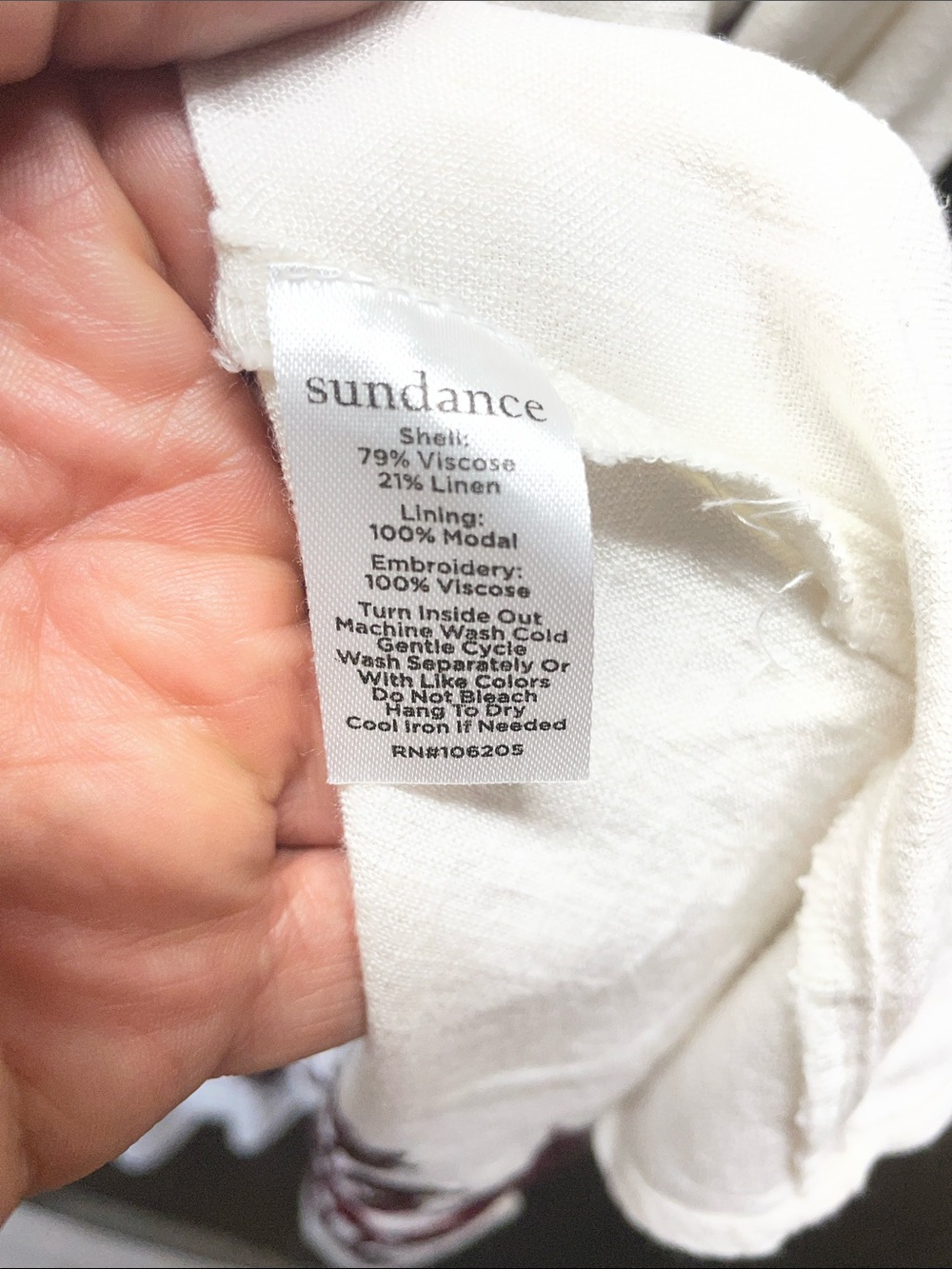 Sundance Jessa MaeCream Maxi Dress bohemian Floral Embroidery and Waist Tie - Picture 11 of 12